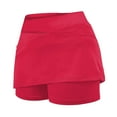 thumbnail image 3 of GEWSEY Skorts for Women Plus Size Dressy Casual Athletic Golf Tennis Short Skirts 2025 Summer Skort with Pockets Red, 5XL, 3 of 3