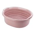 thumbnail image 2 of de tazones cocina, plástico de doble capa, tazones de drenaje para limpiar, , Rosado perfecl Tazón de colador de cocina, 2 of 8