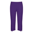 thumbnail image 3 of vzibsiv Plus Size Women Pants for Work Purple High Waist Lace Hem Capri Leggings Size 4XL, 3 of 6