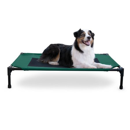 UPC: 0655199637249 | K&H Pet Products Original Pet Cot Elevated Dog Bed Green/Black Large 30 X 42 X 7 Inches