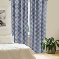 thumbnail image 3 of Ambesonne Geometric 4-Panel Curtains, Flower Pattern Orient, 56"x95", Violet Blue Orange Green, 3 of 4