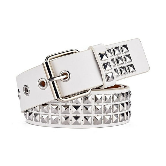 Studded Belt, Metal Punk Rock Rivet Belt, Gothic Belt with Bright Pyramid Studded for Women Men