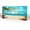 Beach Palm Trees Sailboats, variant on Sparkly Glitter Blue License Plate, Aluminum Front Vanity Tag, 4 Holes, Car Decor, 6 x 12 in