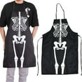 thumbnail image 2 of ​​ZCSKFIN Skeleton Print Apron Sleeveless Smock Costume Themed Kitchen Wear Halloween Bar Party Attire Novelty Cooking Apparel for Themed Events and Gatherings​​, 2 of 9