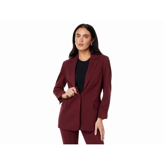 Women's Notched-Collar One-Button Jacket Cabernet 8