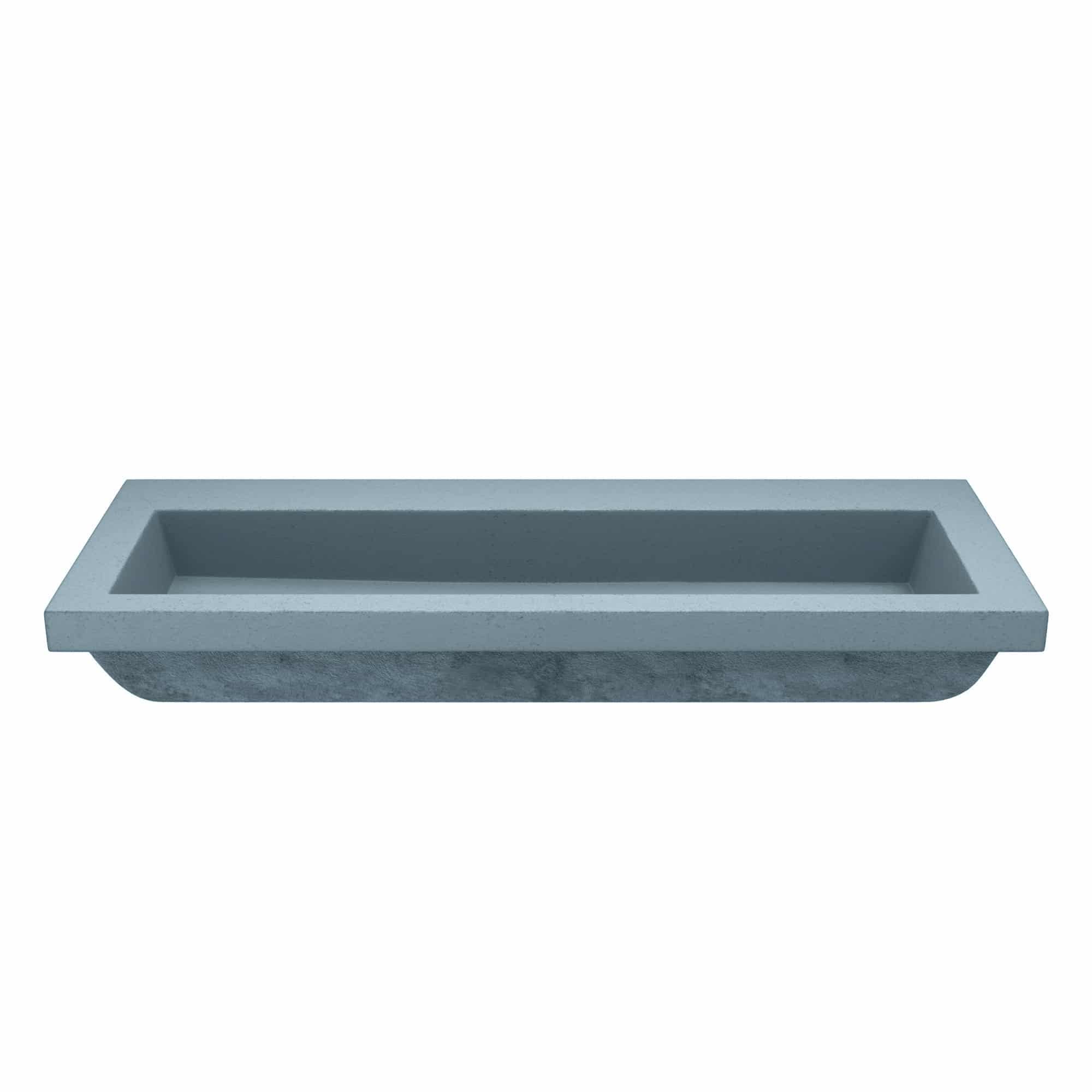 Native Trails NSL4819-AX Nativestone 48" Rectangular Concrete Drop In Bathroom Sink - Wood
