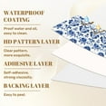 thumbnail image 6 of Peel and Stick Wallpaper 17.7in x 9.8ft Blue Floral Damask Elegant Brushstroke White Contact Paper Vinyl Self-Adhesive Removable Wall Paper for Bedroom Kitchen Cabinet Renter Friendly, 6 of 8