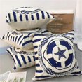 thumbnail image 3 of Set of Ocean Navigation Pillow Cases, Throw Cushion Cover Cotton Linen Pillowcase Home Decoration,45x45cm, 3 of 4