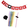 thumbnail image 1 of 20 Piezas De s De Plástico Desechables Con Adornos De Fiesta Forma De Sombrero De Graduación + 1 Pieza De Banner De Celebración De Graduación Zulema Banner de graduación, 1 of 8