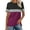 Hot Pink, variant on Uaswgudfs Women's Color Block T-Shirt Blouse Short Sleeve Crew Neck Athleisure with Breathable Summer Fabric for Basic Daily Styling