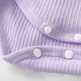 thumbnail image 5 of asjyhkr Toddler Clothes Boys Girls Rompers Ribbed Soft Stretchy Long Sleeve Snap-Up Pullover Fall Outfits Daily Wear(12-18 Months,Purple), 5 of 8