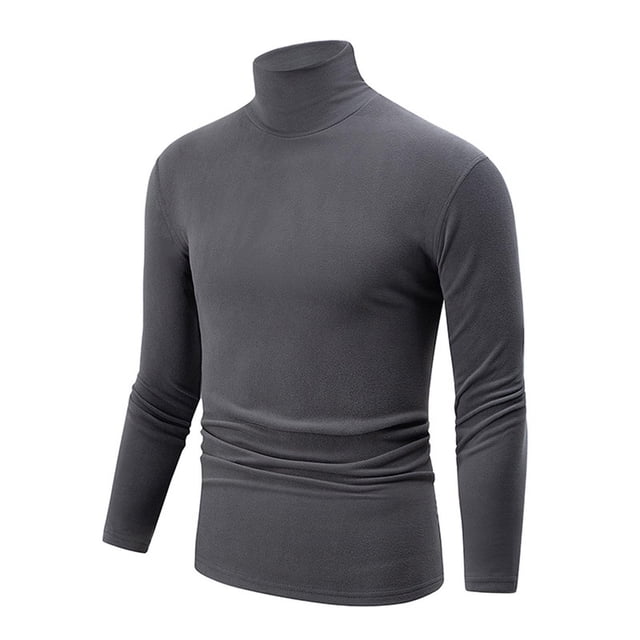 RXMEKW Chemises à Manches Longues pour Hommes, Chemise Décontractée Unie à Col Roulé Manches Longues pour Hommes