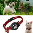 thumbnail image 4 of Adjustable Polka Dot Pet Collar with Bow – Lightweight Cat Collar Compatible with Tracking Device, Soft Polyester, Black, 4 of 6