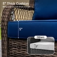 thumbnail image 3 of 3 Pieces Wicker Patio Bistro Furniture Set with Outdoor Rattan Swivel Gliders Rocker Rocking Chairs Glass Top Side Table for Porch Deck Backyard Poolside Garden Balcony, 3 of 9