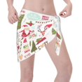 thumbnail image 2 of Wukai Snowflakes Santa Claus Women’s Short Sarongs Beach Wrap Bikini Bottom Short Skirt Chiffon Scarf for Swimwear, 2 of 4