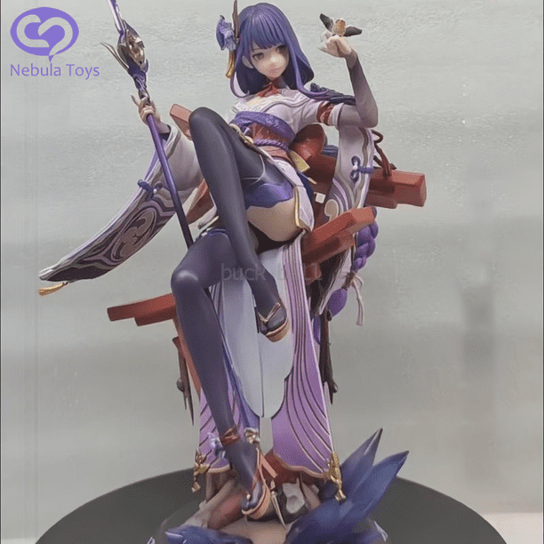 Figuras del juego Genshin Impact, figuras de Raiden Shogun, figura de Beelzebul de chica sexy, estatua de colección de postura sentada de PVC, juguetes de regalo