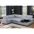thumbnail image 6 of Alexent 5-Seat Modern Fabric Sleeper Sectional Sofa with Storage in Dark Gray, 6 of 8