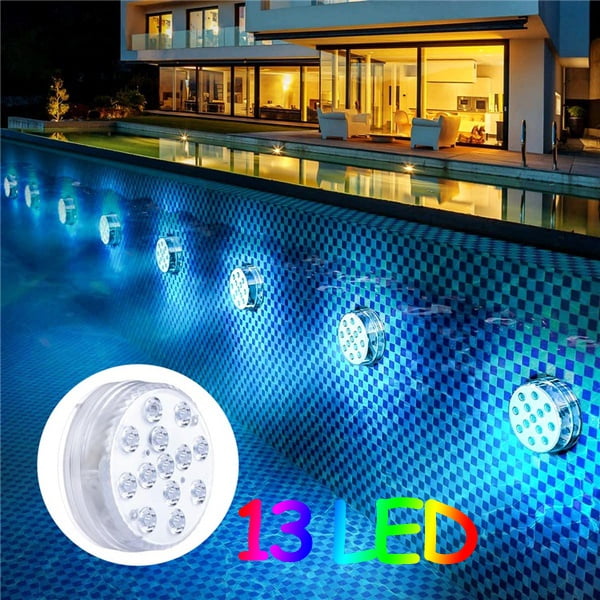 Wireless Remote Control Underwater Lamp LED Recharge Swimming Pool Light  Waterproof RGB Submersible Lamp for Holiday Party Spa