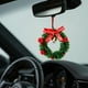 thumbnail image 5 of Mini Corona Navideña Decorativa | Corona Navideña de Plástico Verde con Cascabeles, Lazos y Estrella | Adorno Festivo Pequeño de 8 Cm para Espejo Retrovisor de Coche, Ventana, Puerta, Regalo Colgante, 5 of 6