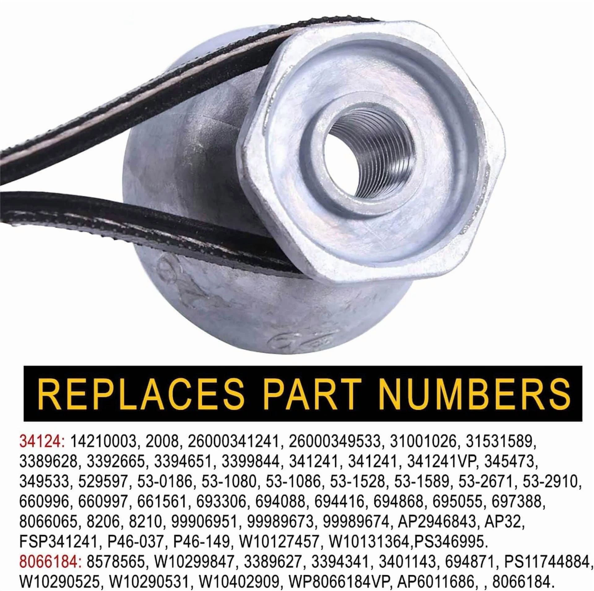 CIRCLE- 341241 Dryer Belt & 8066184 Motor Pulley Replaces For Ps11744884, W10290525