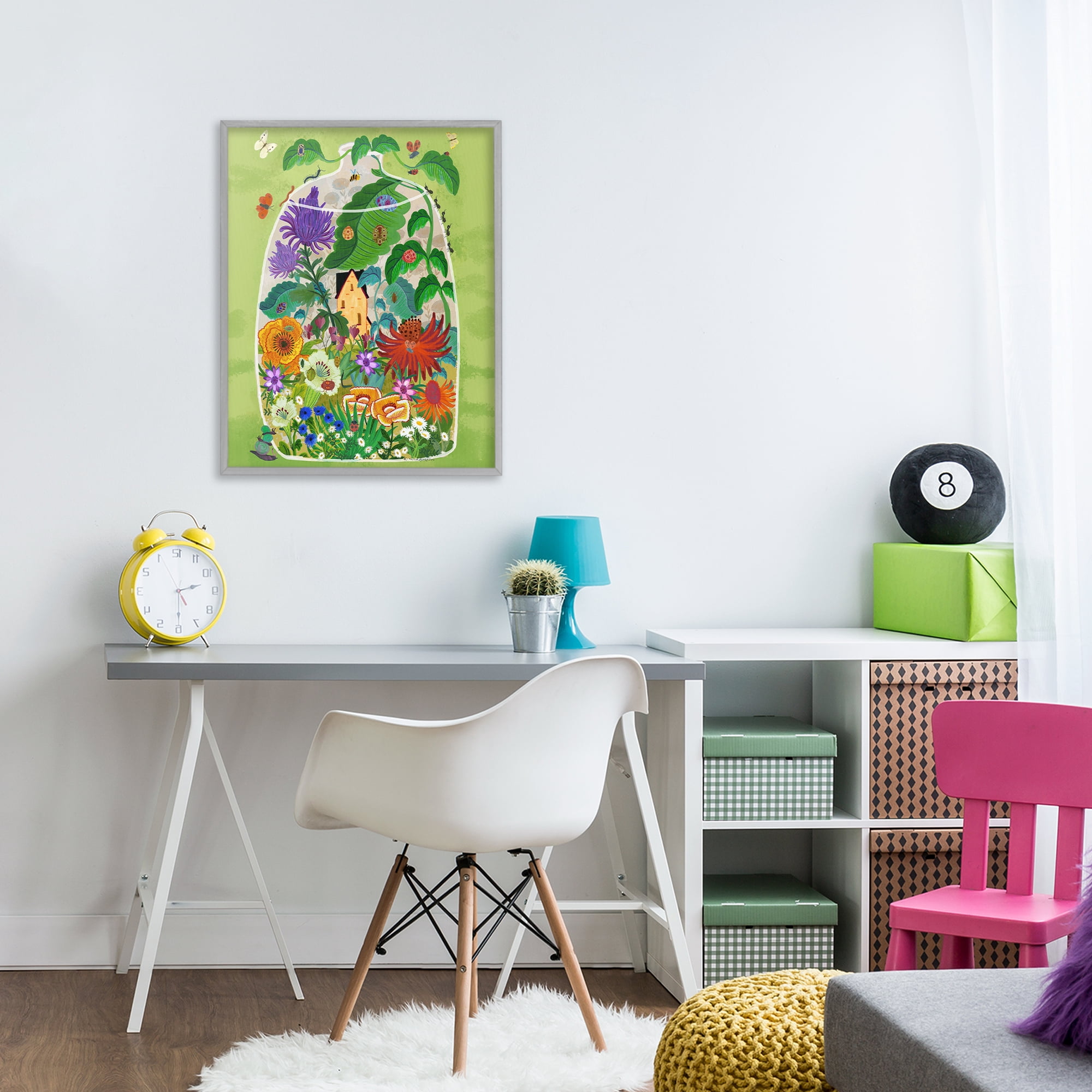 Stupell Industries Terrarium Bug Garden Gray Framed Giclee Art, design by Kay Widdowson