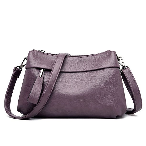 Bolso cuadrado pequeño clásico de cuero de color sólido, bolso de hombro informal en diagonal para madre, bolso de mujer de cuero suave coreano