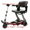 Free Rider USA - Luggie Super - Lightweight Foldable Scooter - 4-Wheel - Red - PHILLIPS POWER PACKAGE TM - $500 VALUE