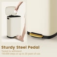 thumbnail image 6 of Kitchen Trash Can with Lid Soft Close, 13 Gallon / 50L Stainless Steel Pedal Garbage Can, Heavy-Duty Fingerprint Proof Step Wastebasket with 20 Bags, Removable Bucket, Home Office, Cream Beige, 6 of 9