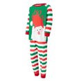 thumbnail image 4 of Family Matching Christmas Pajamas, Baby Romper/Santa Letter Print Long Sleeve Tops + Stripe Long Pants Sleepwear Suit, 4 of 10