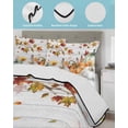 thumbnail image 3 of Twin Quilt Bedding Set, Green Orange Fall Reversible Summer Quilt 3 Pieces, Thanksgiving Pumpkins Maple Leaf Vintage Lightweight Bedspreads Coverlets with 2 Pillow Shams for All Seasons, 3 of 5