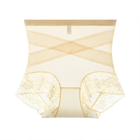 Tao Tao High Waist Seamless Ice Silk Shaping Pants  Ultra Slim Tummy Control Hip Lift Panties  Butt Lifting Panties for Women Beige 2XL