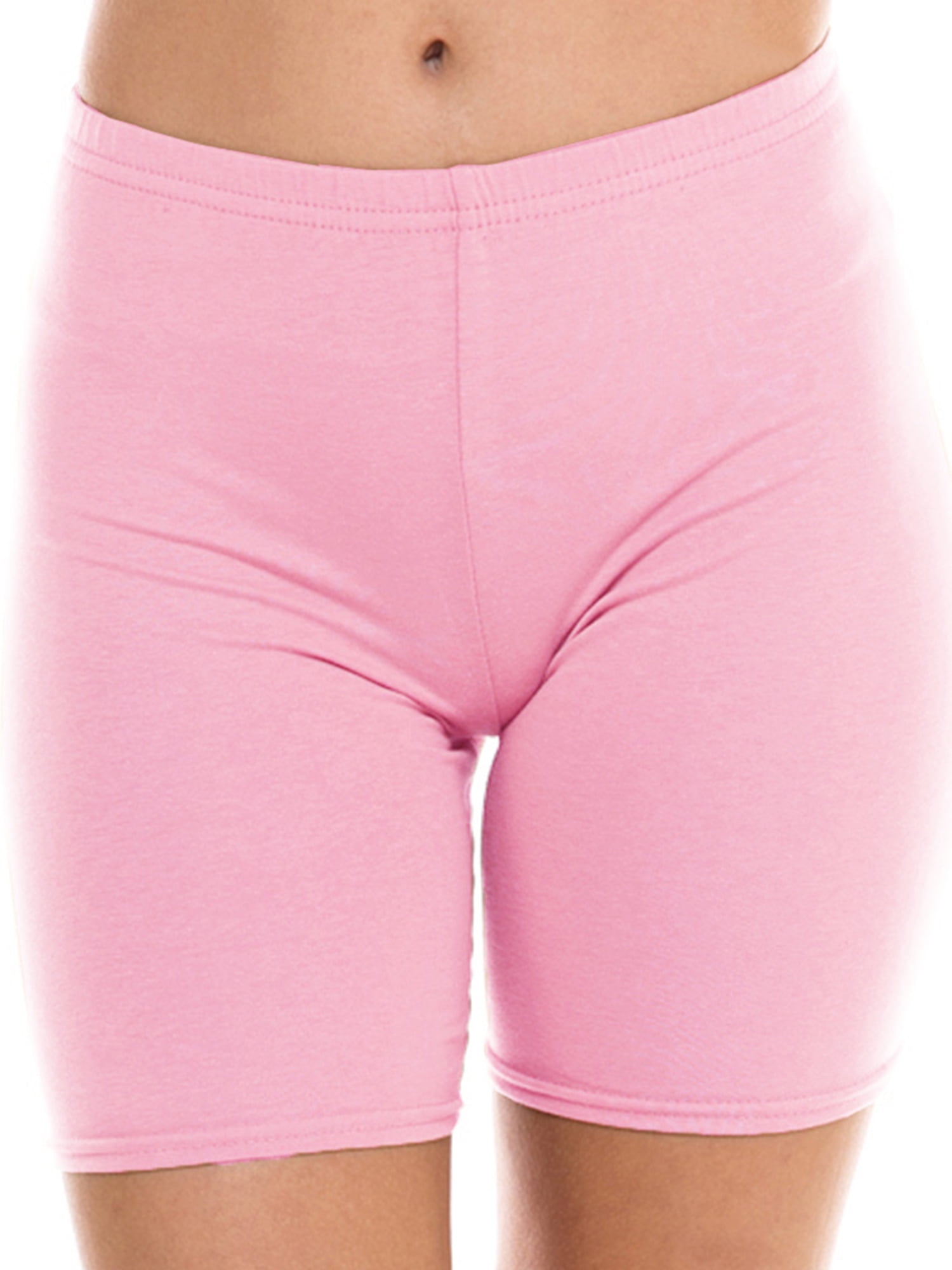 pink cotton biker shorts