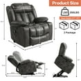 thumbnail image 2 of TEKAMON Large Power Lift Recliner Chair for Elderly with Heat and Massage Leather Electric Recliners Chair For Living Room with Cup Holders, Remote Control (Grey), 2 of 9