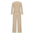 thumbnail image 4 of Pejock 2 Piece Outfits for Women Round Neck Cotton Linen Sleeveless Tank Crop Top Wide Leg Pants Matching Lounge Sets Oversized Running Jogger Tracksuits Summer Casual Tops Bottom Vacation Sets, 4 of 6