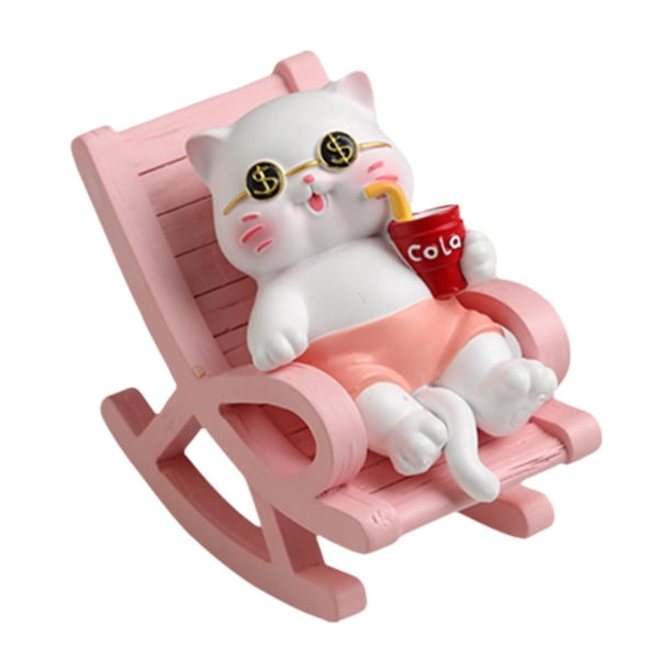 Estatua de animal, adorno de escritorio, decoración decorativa, figura de resina creativa para Forma de gato