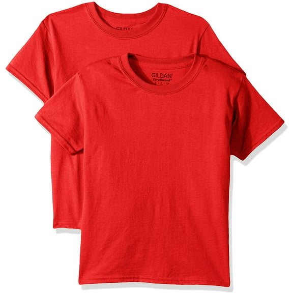 Gildan Youth DryBlend T-Shirt, Style G8000B, 2-Pack X-Large Red