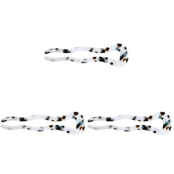 3 Pieces U-shaped Hairpin Bobby Pins for Women Miss Women's White