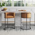 thumbnail image 2 of Manhattan Comfort Cosmopolitan 37.8 in. Camel and Black Metal Barstool, 2 of 3