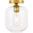 thumbnail image 3 of Collier 1 light Brass and Clear glass Flush mount, 3 of 7