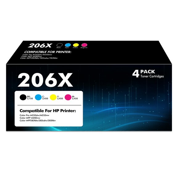 Cartucho de tóner VICTONER 206X, paquete de 4, compatible de alto rendimiento