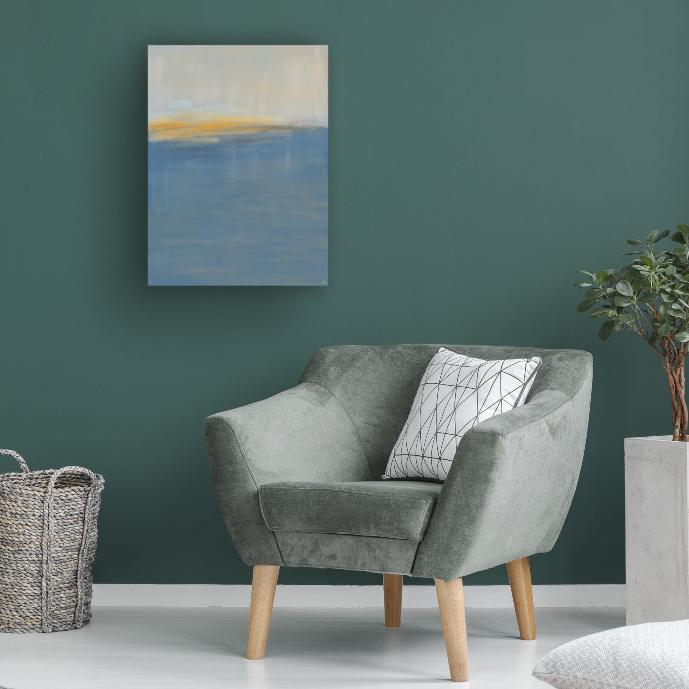 Canvas Wall Art - Line and Brush 'Horizons Water Lights' Wall Art for Living Room, Bedroom, or Office Décor by Trademark Fine Art - 35 x 47 Inches