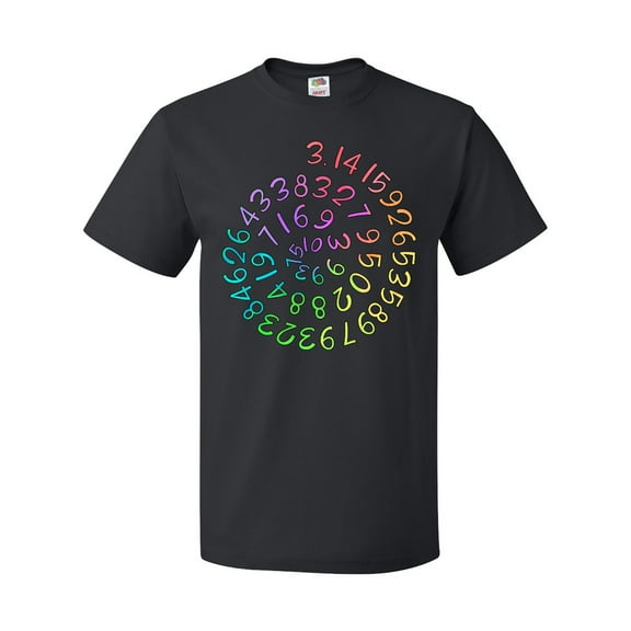 Inktastic Pi Day Pi Numerals in Rainbow Spiral T-Shirt