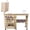 Yellow wood carving style, variant on Space-Saving Folding Sewing & Craft Table – Multipurpose Desk with Storage Shelves, Trays, Wooden Pegs, Magnetic Locks, Lockable Wheels – Portable for Small Spaces, Yellow