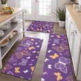 thumbnail image 2 of Purple Orange White Butterfly Pattern Kitchen Rugs Sets Of 3,Kitchen Runner Rugs Non Skid Washable,Decorative Kitchen Floor Mats for Kitchen,Sink,Laundry,17"x30"+ 17"x47" + 17"x59", 2 of 6
