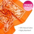 thumbnail image 2 of BASICO 12pk Orange Paisley Bandana Face Covering | 100% Cotton Bandana for Men Women | Face Bandana Headband, 2 of 6