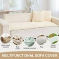 thumbnail image 5 of Topchances Fuzzy Couch Covers, Faux Mink Wavy Sofa Slipcover Mat for Pets,  Anti-Slip Furniture Protector Pet Bed Mat for Dogs Cats (Beige Yellow, 28''x70''), 5 of 8