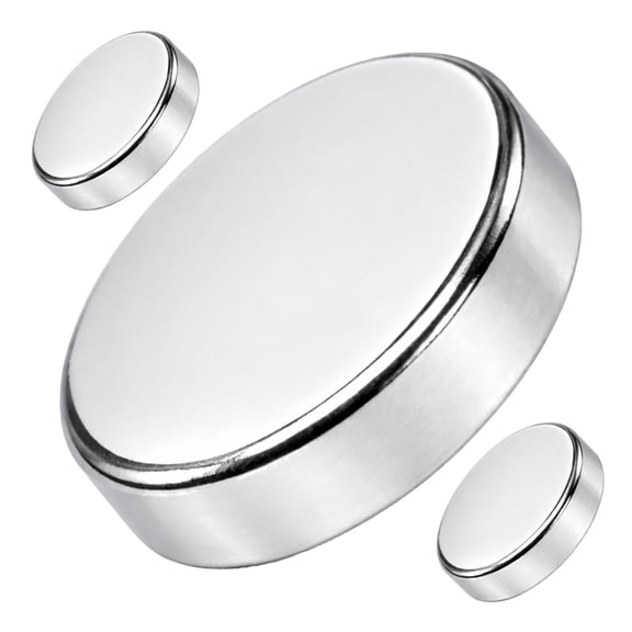 Master Magnetics Neodymium Magnet Discs - 0.709" Diameter, 0.118" Thick, 7 lb. Pull, Nickel Plate, Pack of 3, 07047