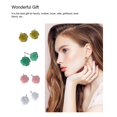 thumbnail image 3 of Qarigey Pendientes con forma de flor de 2 piezas, joyería rosa, accesorio de moda para niñas, pendientes dulces, plateada para boda Ropa, zapatos y accesorios Miscelánea Rosa, 3 of 6