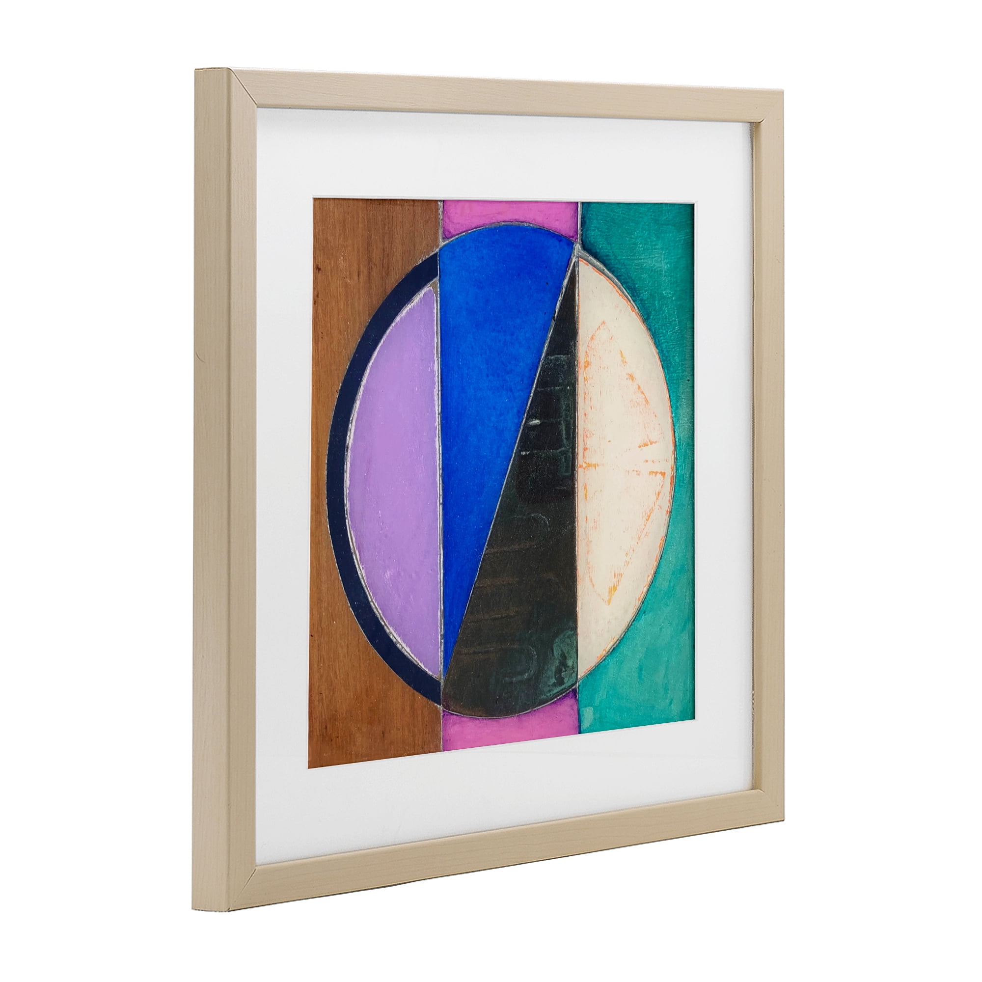 Stupell Industries Split Symmetry Circle Birch Framed Print Under Glass, design by Matthew Finger