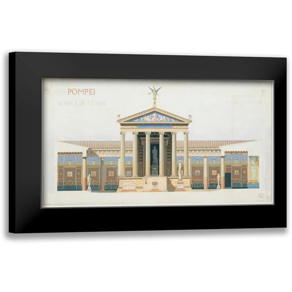 Chabrol, Francois 14x9 Black Modern Framed Museum Art Print Titled - Temple of Venus, Pompeii